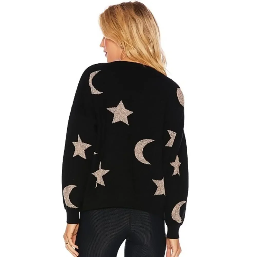 Beach Riot Joey Sweater Moon and Stars Gold Celestial - Size: Small - Picture 3 of 6